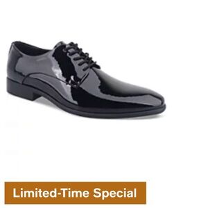 Alfani Men’s Black Patent Leather Walkerr Formal Dress Shoes 10 NIB!